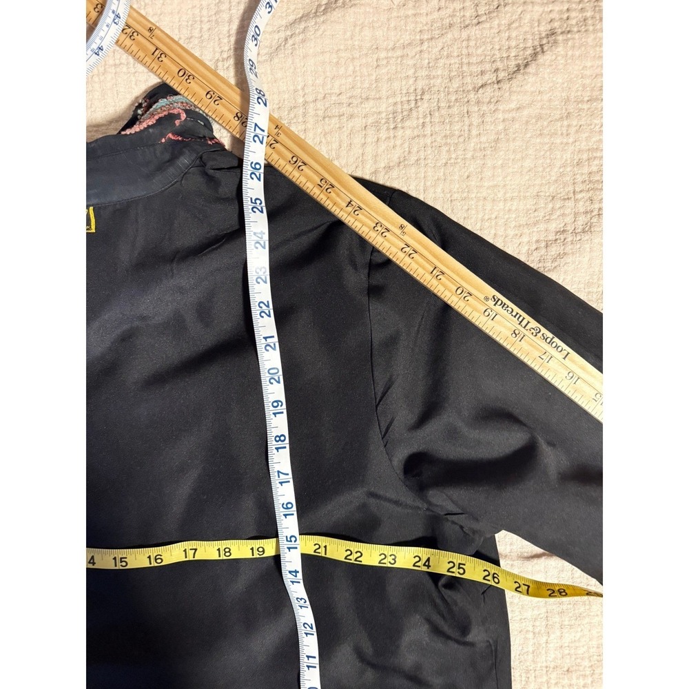 Mirasol Woman Black Embroidered Button Front Lined Jacket Size 2X - Picture 6 of 7